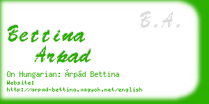 bettina arpad business card
